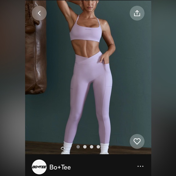 Dedication - Petite High Waist Wrap Over Leggings in Lilac - Picture 6 of 6